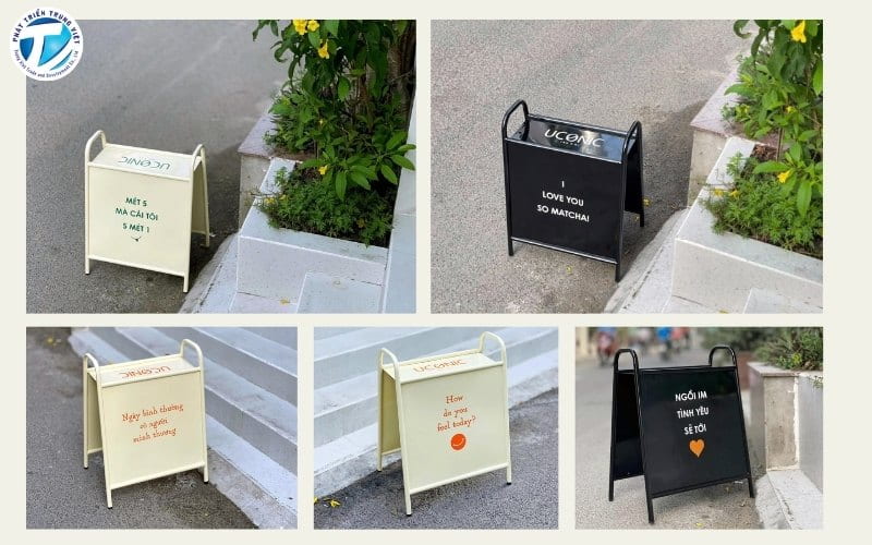 Standee 2 mặt chân sắt có thể để ngoài trời
